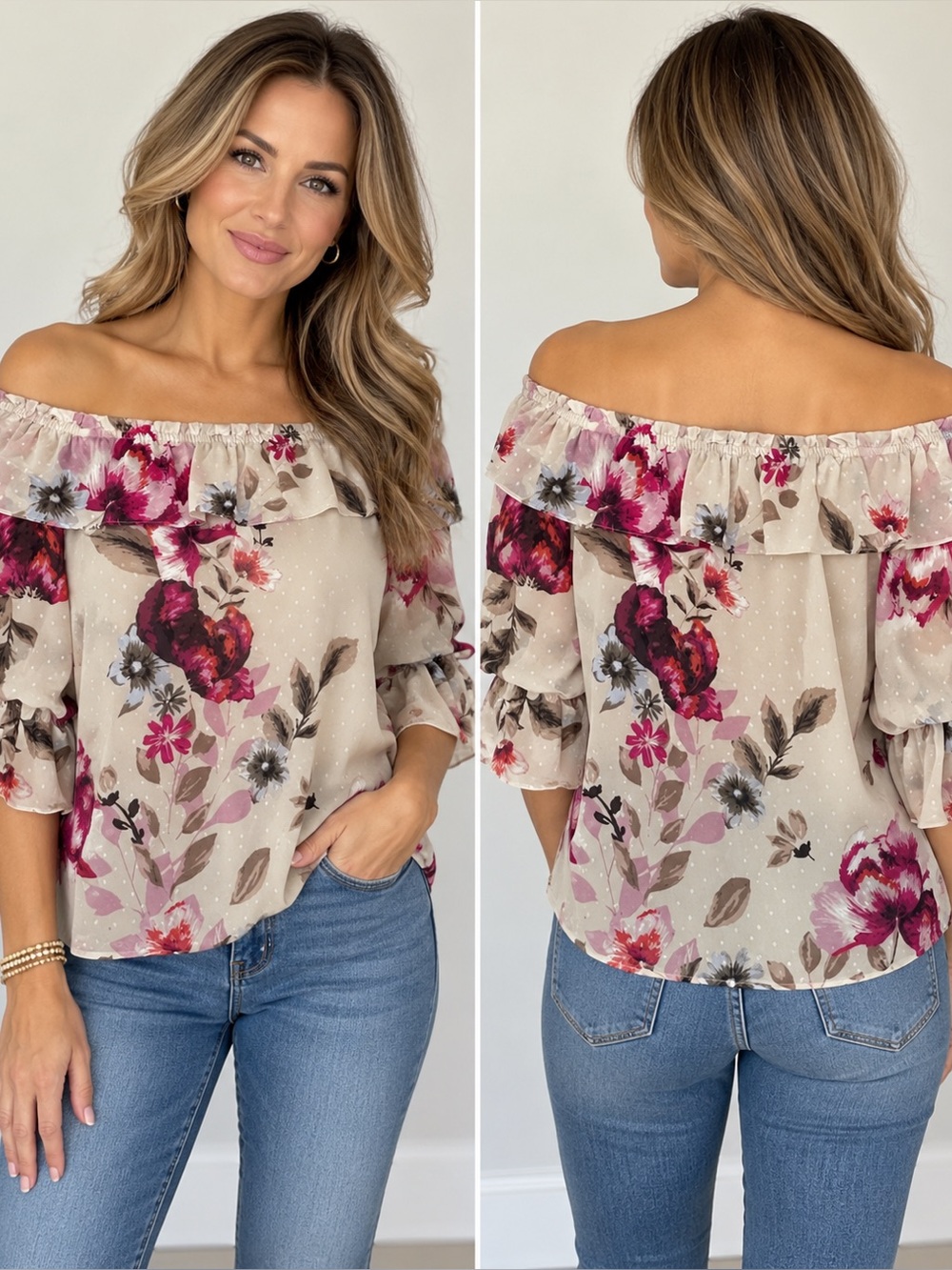 White House Black Market Light Pink Ruffled Blouse